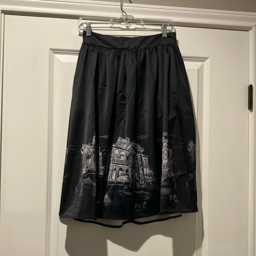 Disney Her Universe Haunted Mansion Disney Parks Dress Shop  Black Satin Skirt-S